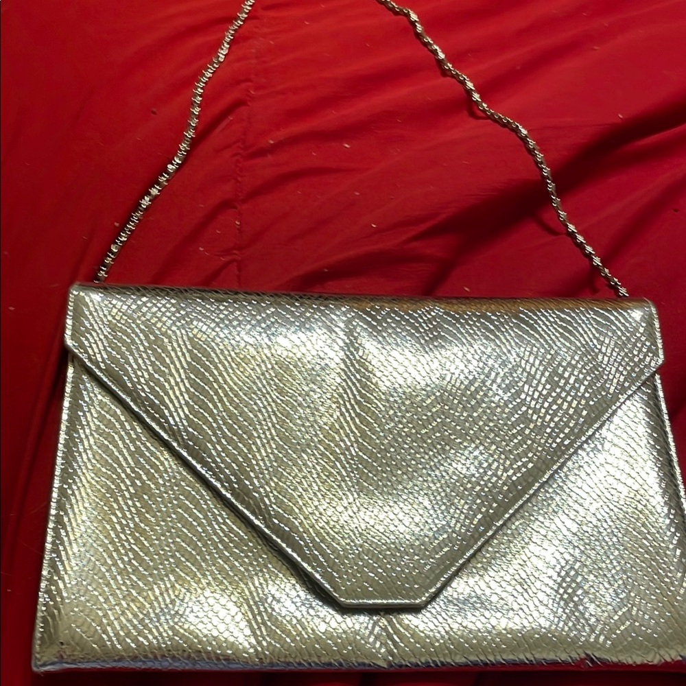 Glamorous Silver Clutch with Textured Finish